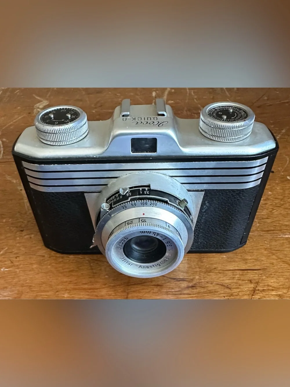 Iloca Quick-A 35mm Film Anastigmat V 45mm f/3.5 Vero Lens Camera w/Case Germany